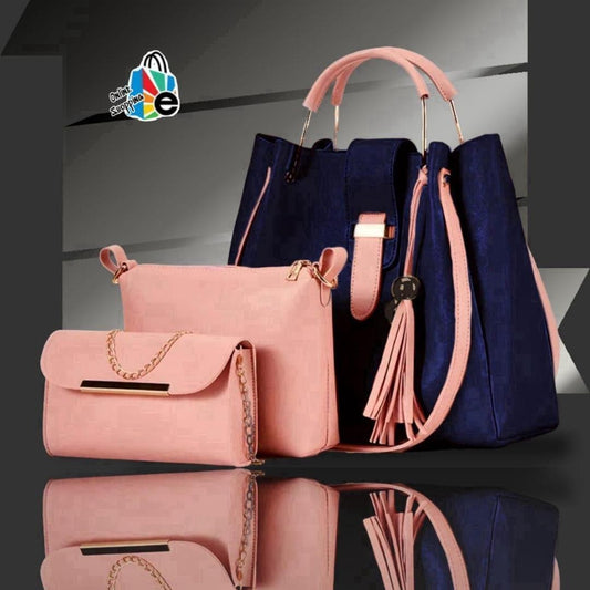 Stylish Girl's 3-Piece Leather Bag Set