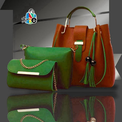 Stylish Girl's 3-Piece Leather Bag Set