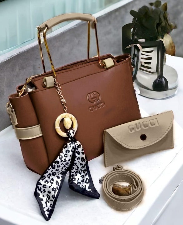 Ladies Handbag With Match Small Pouch Elegant Design Premium Quality