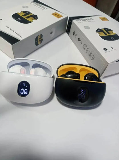 Wireless Stereo Earbuds3.1 Special Edition Display Earbuds STEREO Wireless Bluetooth Earbuds With ANC | Mic in-Ear Headphones with LED Display | Type C Fast Charging | Bluetooth for Android/iPhone ( With Box - With Cable - Random Color )