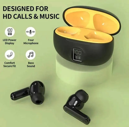 Wireless Stereo Earbuds3.1 Special Edition Display Earbuds STEREO Wireless Bluetooth Earbuds With ANC | Mic in-Ear Headphones with LED Display | Type C Fast Charging | Bluetooth for Android/iPhone ( With Box - With Cable - Random Color )